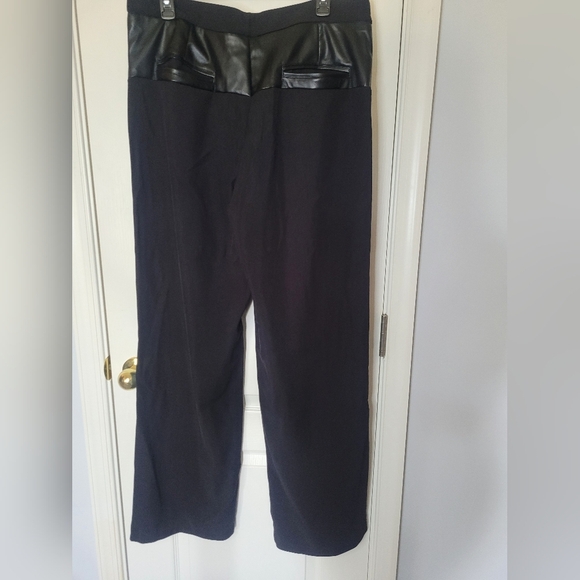 MICAS Women's Black High-Waist Pants W/ Faux Leather Trim. NwT - Picture 7 of 9